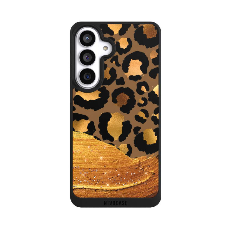 Galaxy S26+ NIVOpure Dunkelgoldener Leoparden Glitzerlook