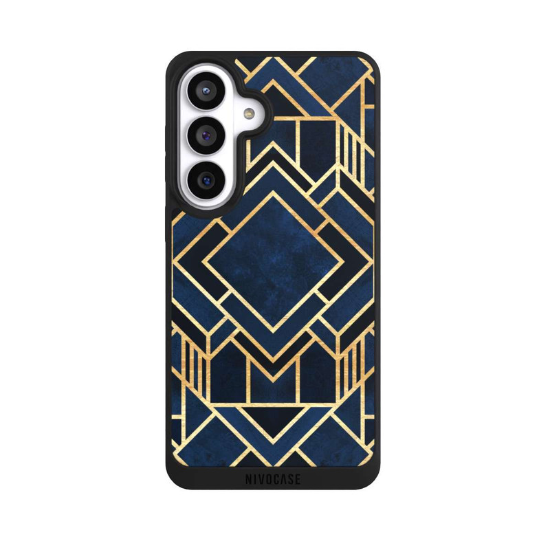 Galaxy S26+ NIVOpure Kunst Deko Blau Golddruck