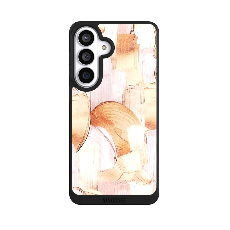 Galaxy S26+ NIVOpure Motif de pinceau blanc/or