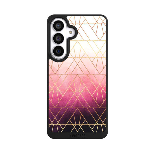 Samsung Galaxy S26+ NIVOpure Pink Ombre Dreiecke Golddruck