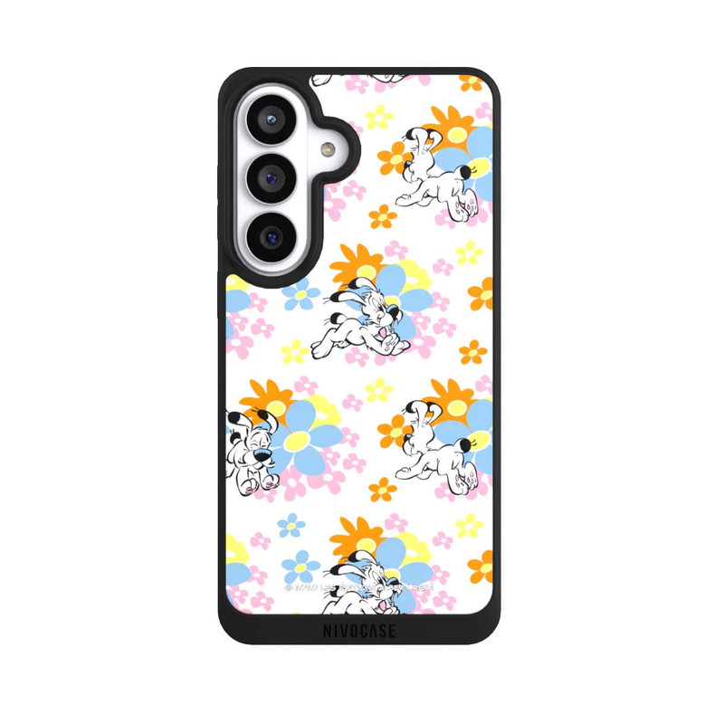 Galaxy S26+ NIVOpure Idéfix sur fleurs colorées