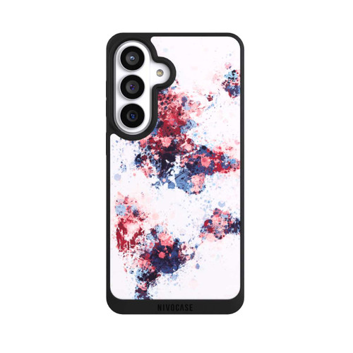 Samsung Galaxy S26+ NIVOpure Carte du monde : éclaboussures de peinture bleu rouge