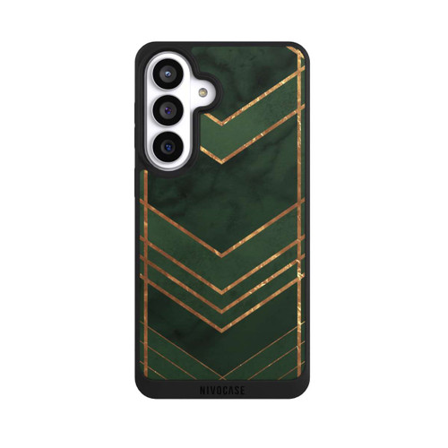 Samsung Galaxy S26+ NIVOpure Dark Green Pattern Golden Stripes