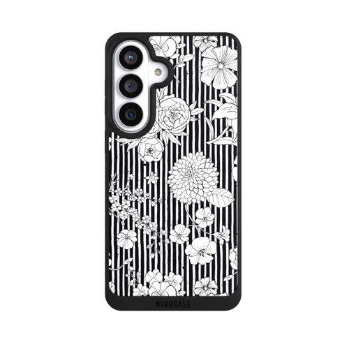 Samsung Galaxy S26+ NIVOpure Flowers and Stripes Black and White
