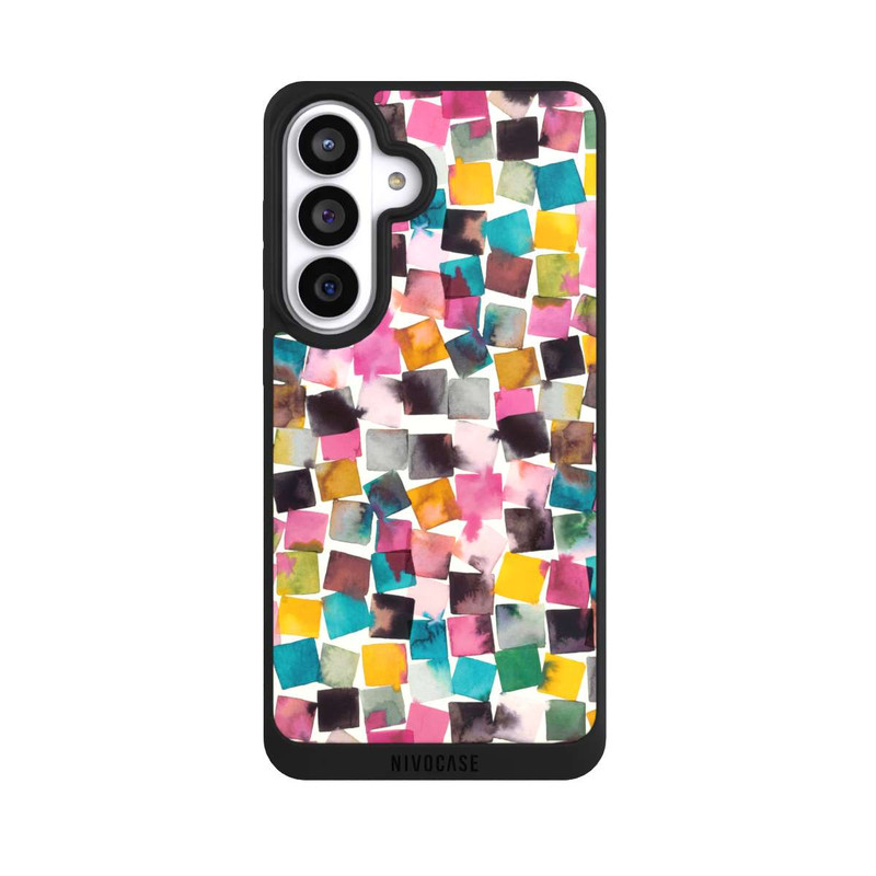 Galaxy S26+ NIVOpure Aquarell geometrische Plaids rosa