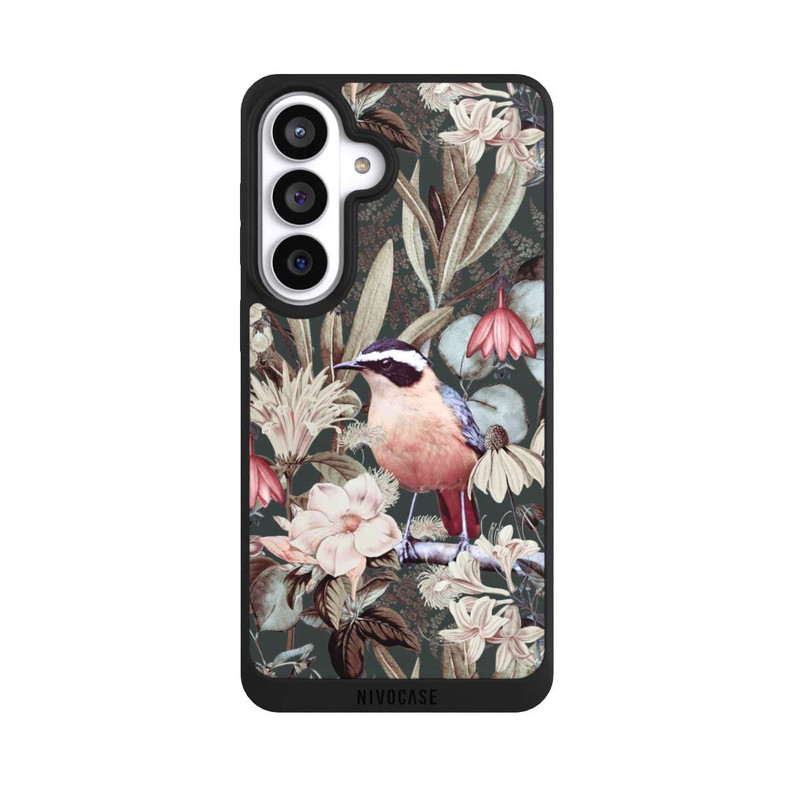 Galaxy S26+ NIVOpure Oiseau orange à motif de fleurs vintage