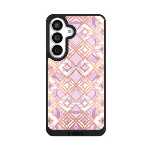 Samsung Galaxy S26+ NIVOpure Pink Gold Rhombic Marble Tiles