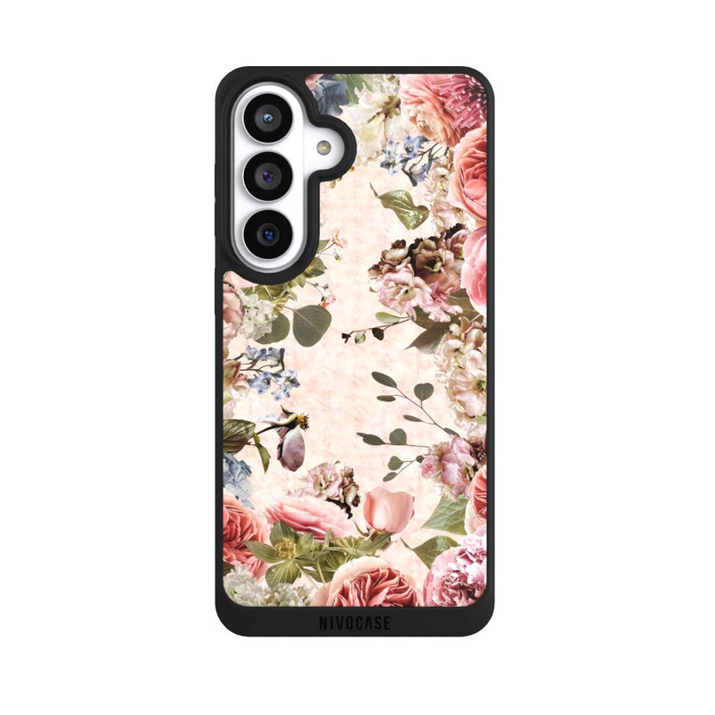 Galaxy S26+ NIVOpure Cadre floral pivoines pastel