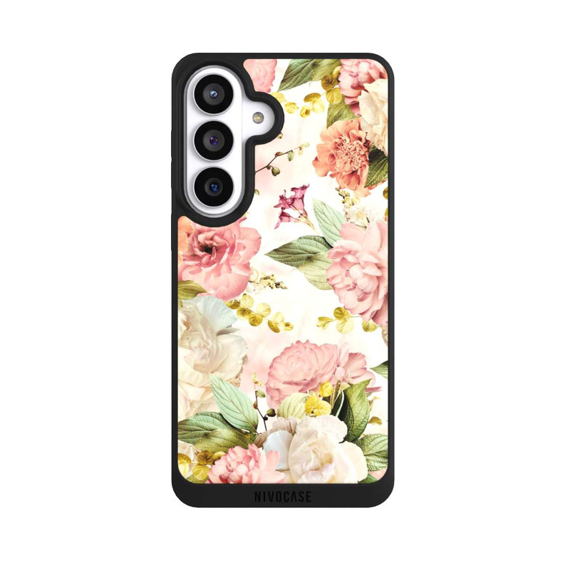 Galaxy S26+ NIVOpure Cadre fleur pivoines beige
