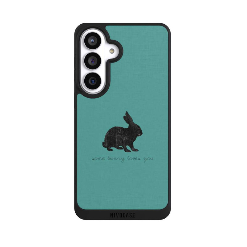 Galaxy S26+ NIVOpure Some Bunny Loves You - Black on Turquoise