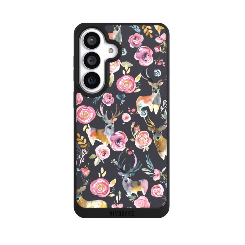 Galaxy S26+ NIVOpure Hirsche und Blumen Anthrazit