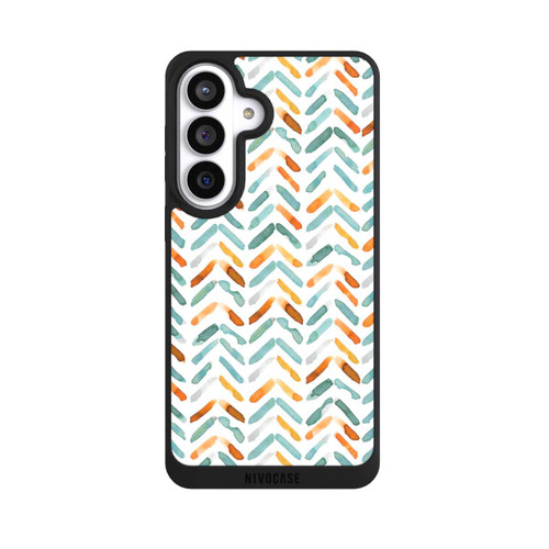 Samsung Galaxy S26+ NIVOpure Elegantes Herbstchevron Blau Orange