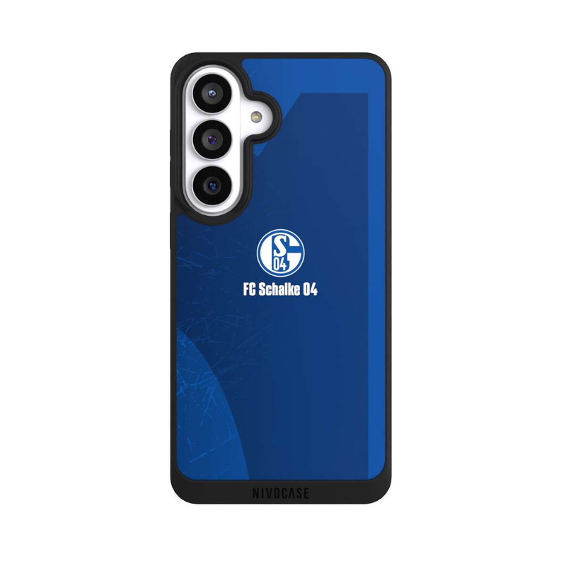 Galaxy S26+ NIVOpure Schalke 04 Blauer Hintergrund Mit Logo