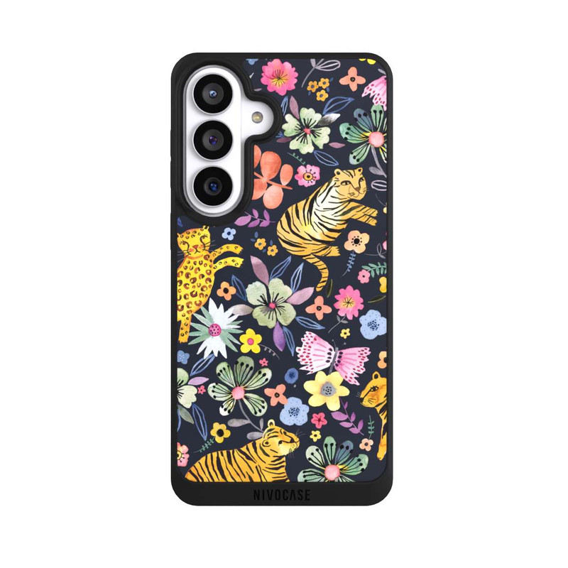 Galaxy S26+ NIVOpure Frühlingsblumen mit Tiger schwarz
