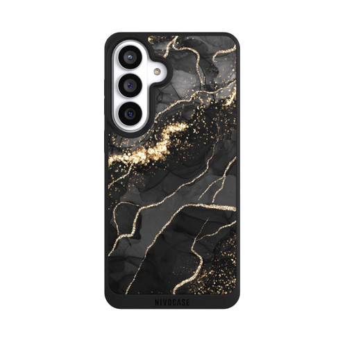 Samsung Galaxy S26+ NIVOpure Look Spirales de Marbre Sombre &amp; Or