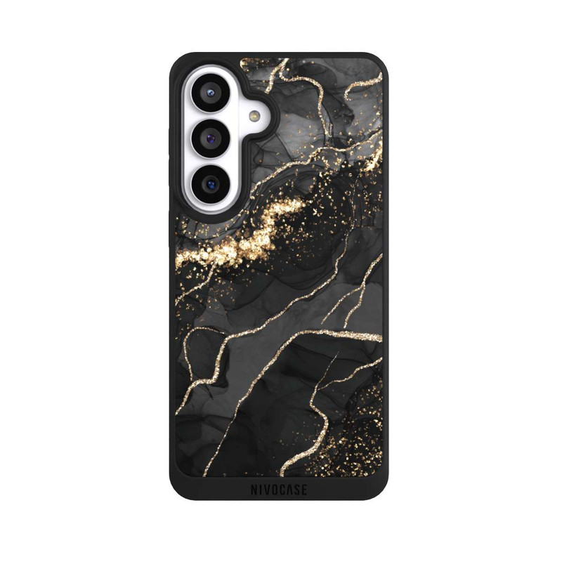 Galaxy S26+ NIVOpure Dunkler Marmor Wirbel Goldoptik