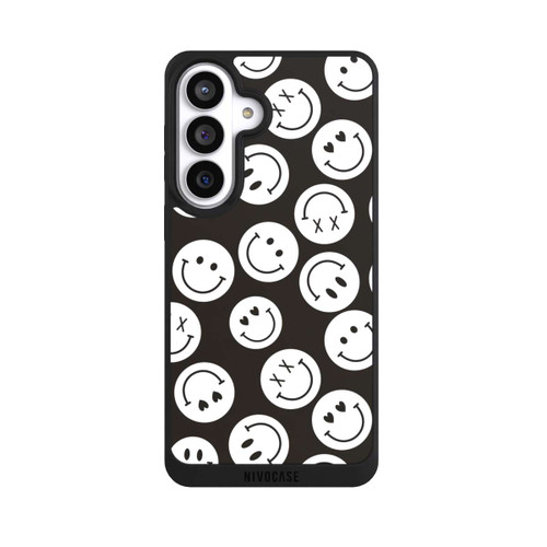Samsung Galaxy S26+ NIVOpure Smiles Emotes Pattern Black And White
