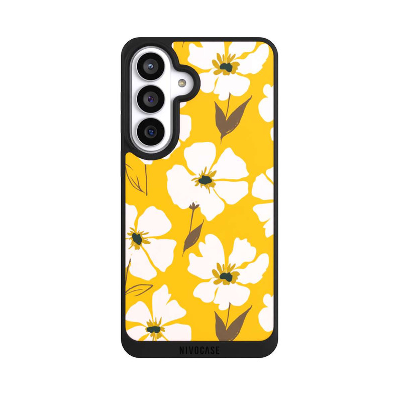 Galaxy S26+ NIVOpure Blumenwiese auf Gelb Ocker
