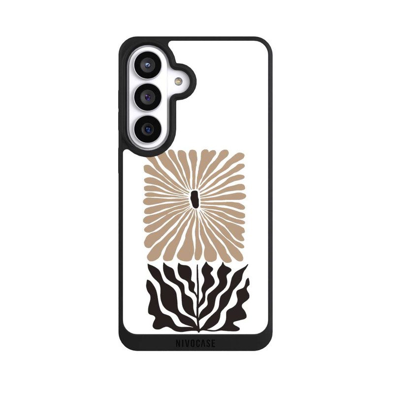 Galaxy S26+ NIVOpure Fleur Bohème Marron sur Blanc
