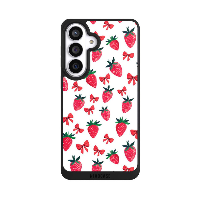 Galaxy S26+ NIVOpure Strawberry Ribbon Pattern Red