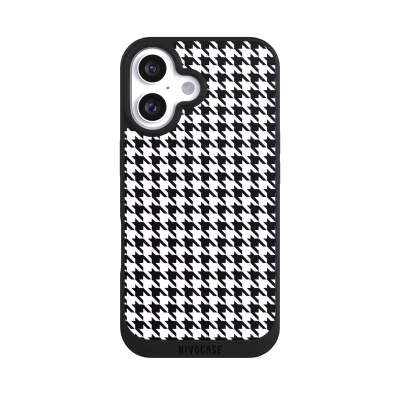 iPhone 16 NIVOpure Hahnentritt Schwarz Weiß