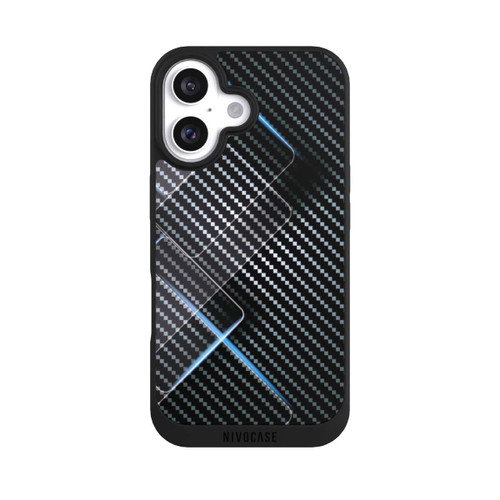 Apple iPhone 16 NIVOpure Blaue Linien auf Karbon