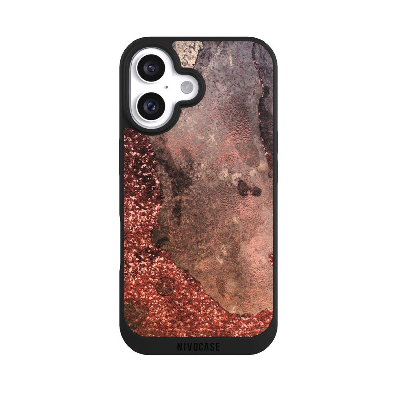 iPhone 16 NIVOpure  Brauner Glitzer Marmorlook