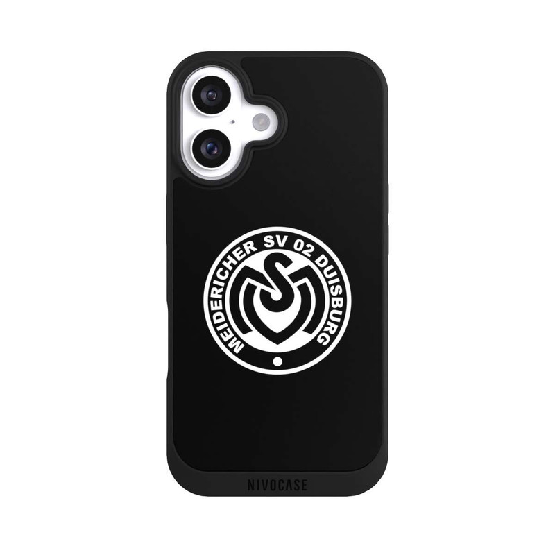 iPhone 16 NIVOpure MSV Logo auf Schwarz