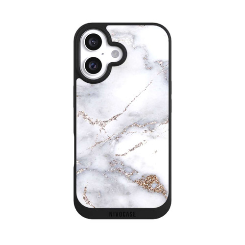 Apple iPhone 16 NIVOpure Silver Glitter Marble Look