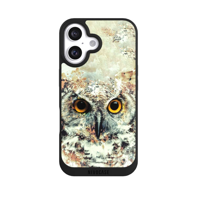 iPhone 16 NIVOpure Hibou aquarelle
