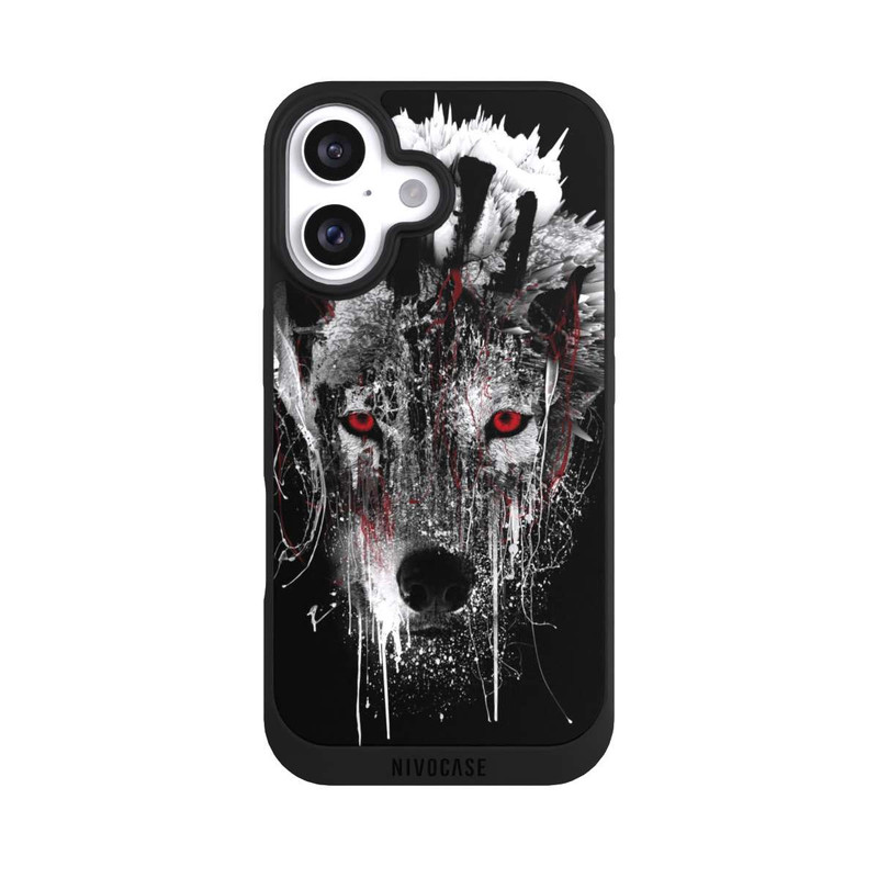 iPhone 16 NIVOpure Loup aux yeux rouges