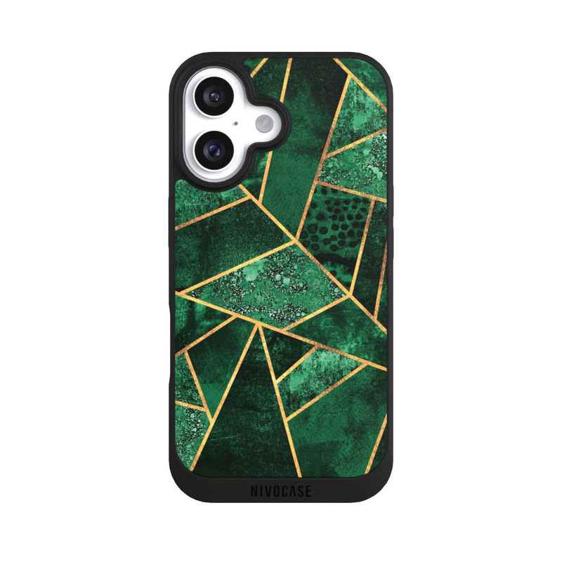 iPhone 16 NIVOpure Tief Smaragdgrün Golddruck