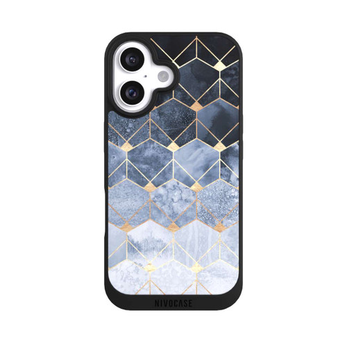  NIVOpure Blaue Sechsecke und Diamanten Golddruck