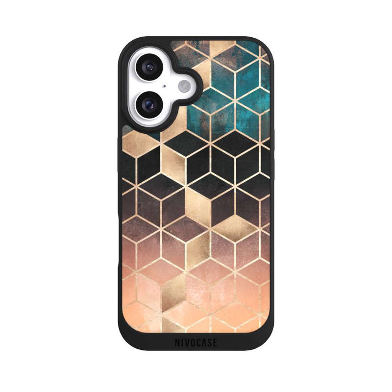 iPhone 16 NIVOpure Ombre Traum Würfel Gold Druck