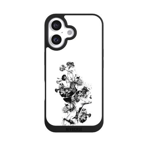 Apple iPhone 16 NIVOpure Gebrochen Schwarz/Weiß