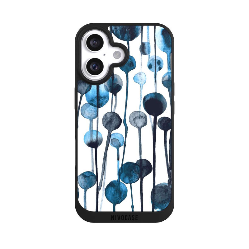 iPhone 16 NIVOpure Tropfende Punkte blau