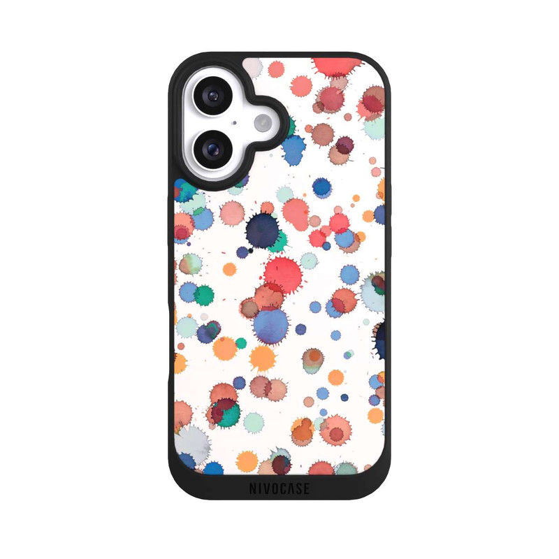 iPhone 16 NIVOpure Tropfen Aquarell Textur Blau Gelb