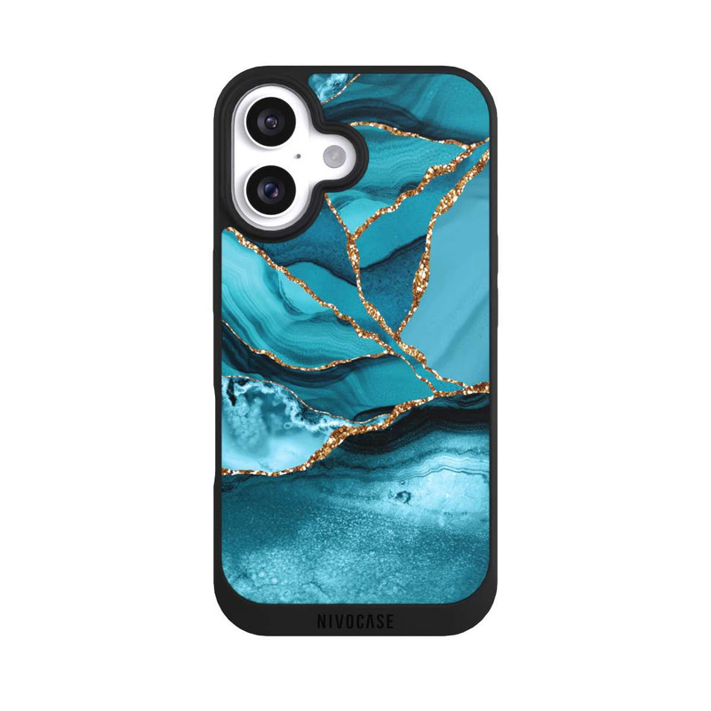 iPhone 16 NIVOpure Eisblaue Marmor Landschaft