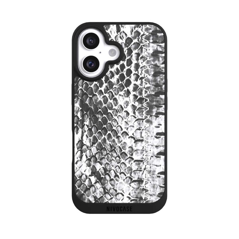 iPhone 16 NIVOpure Schlangenmuster in Holzkohle
