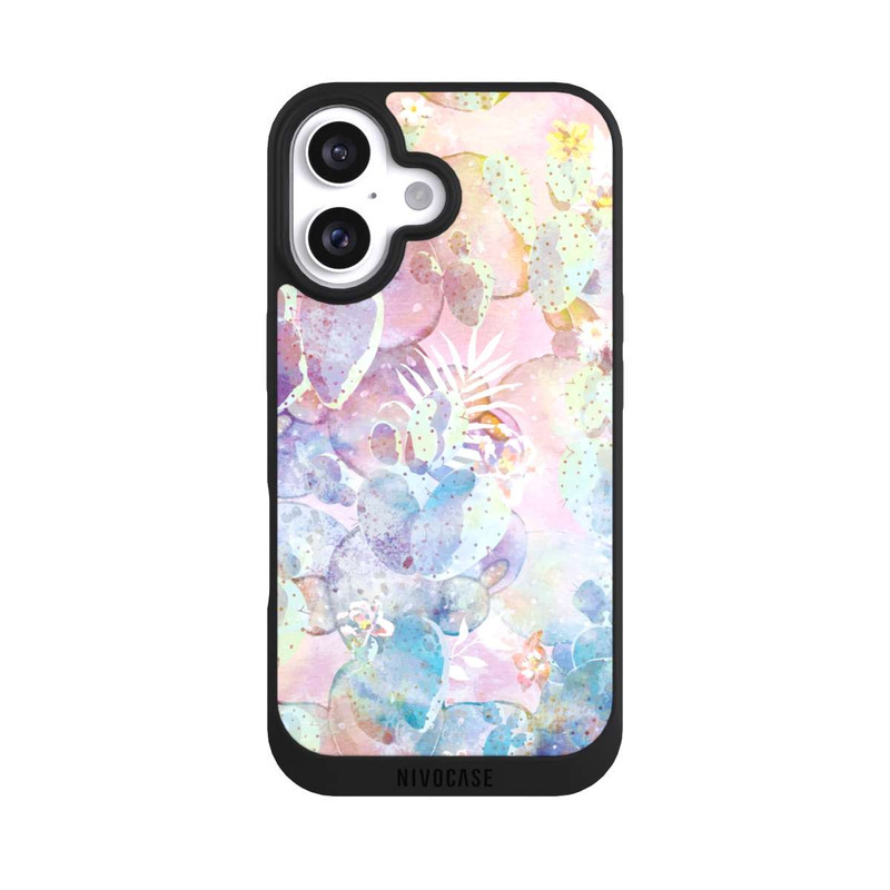 iPhone 16 NIVOpure Aquarelle de cactus fleuris