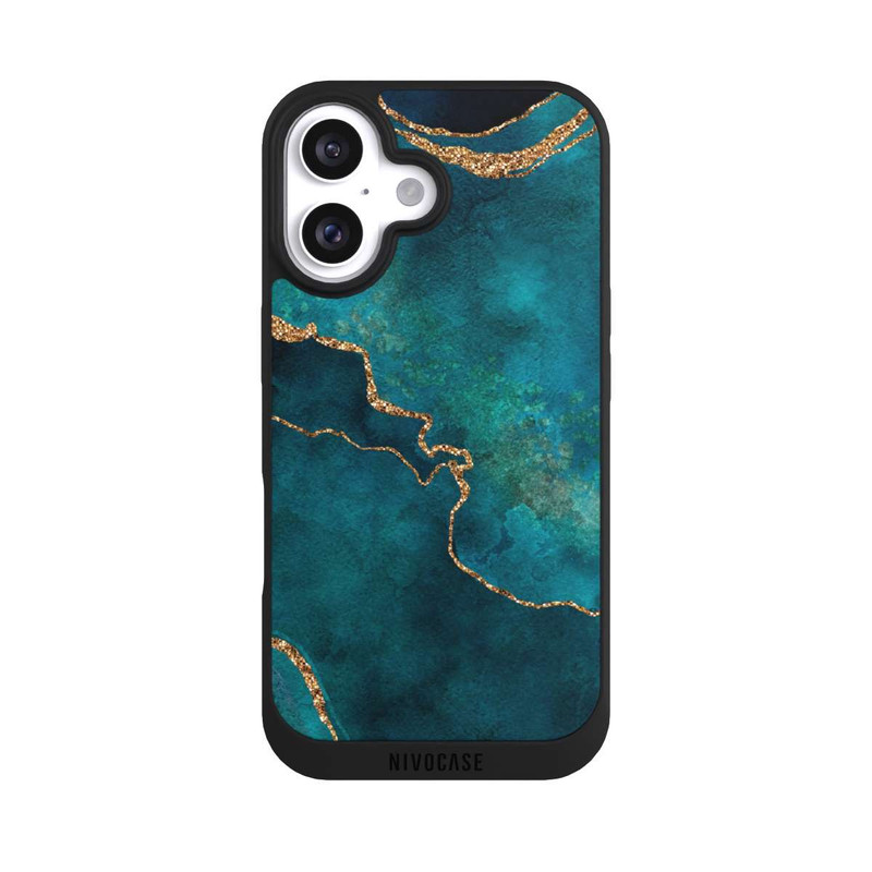 iPhone 16 NIVOpure Edelstein glänzend aquamarin