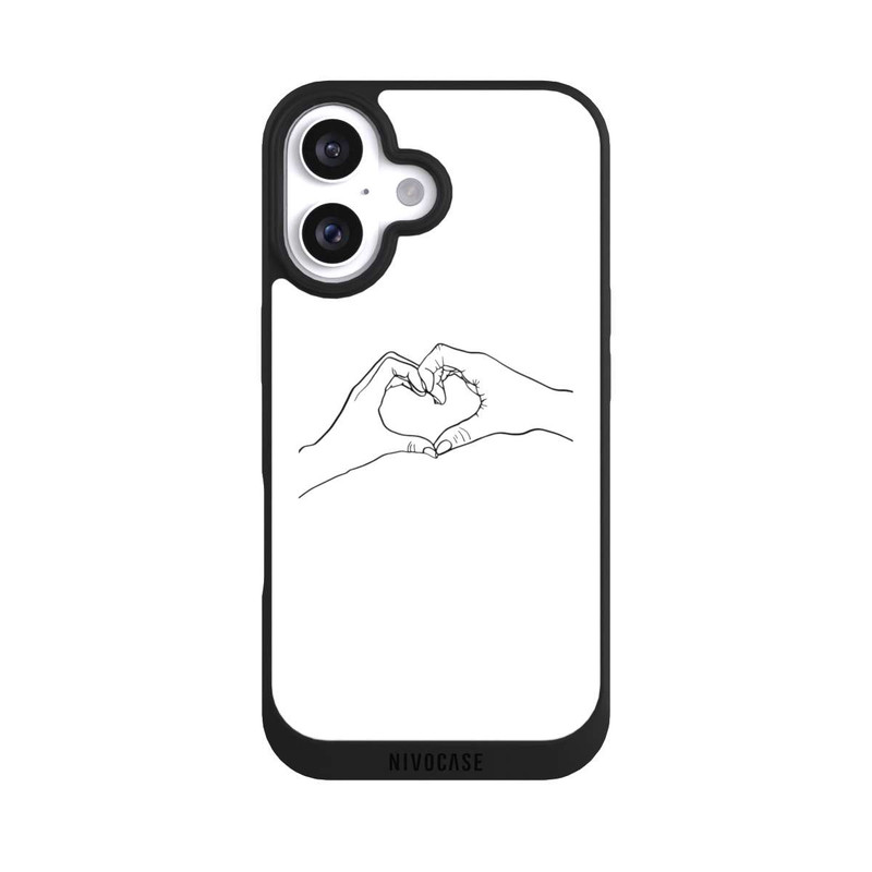 iPhone 16 NIVOpure Herz Hände Line Art