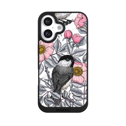 Apple iPhone 16 NIVOpure Schwarzkopfmeisen und Wilde Rosen