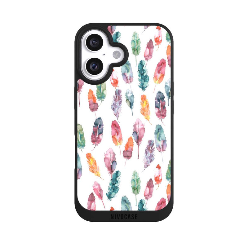 iPhone 16 NIVOpure Aquarellfedern Boho