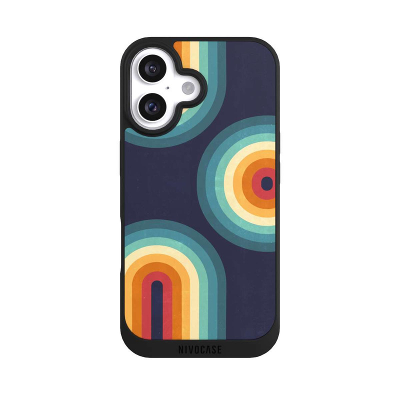 iPhone 16 NIVOpure Double Rainbow on Blue