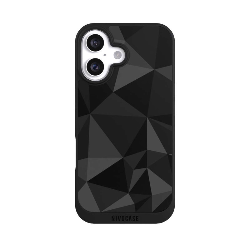 iPhone 16 NIVOpure Polygonmuster schwarz