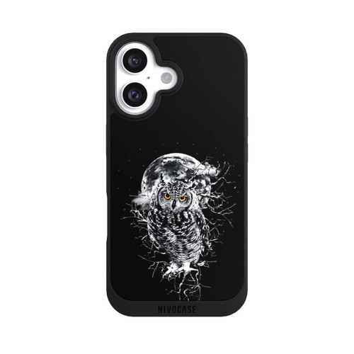 Apple iPhone 16 NIVOpure Eule in Schwarz/Weiß