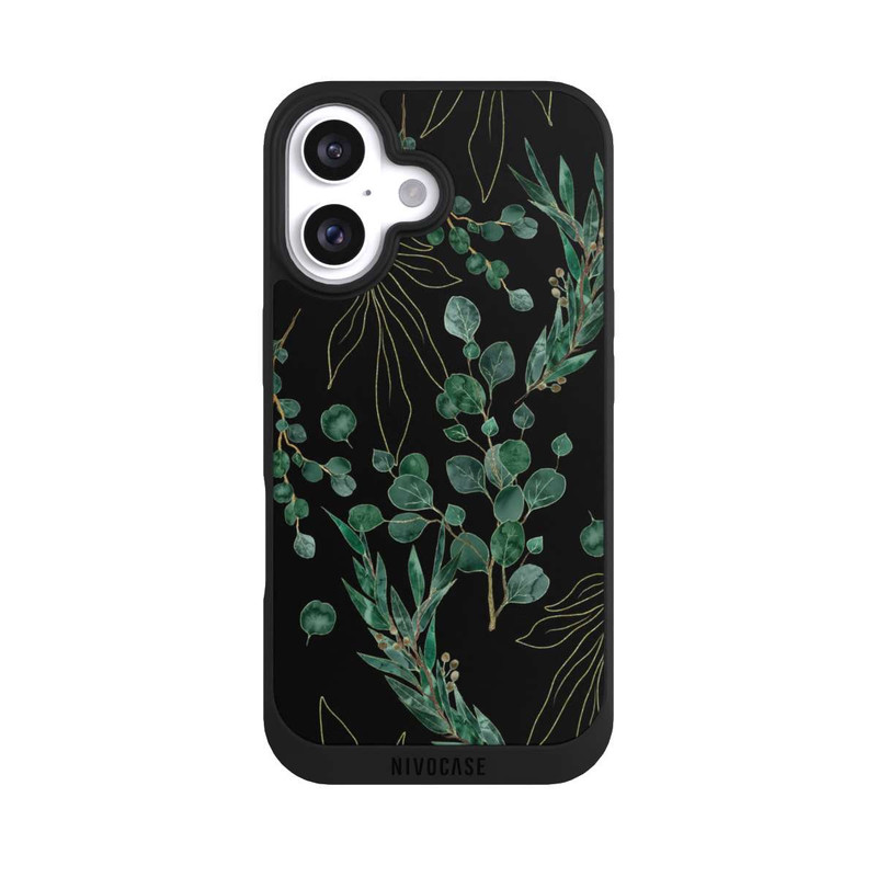 iPhone 16 NIVOpure Eukalyptusblätter schwarz