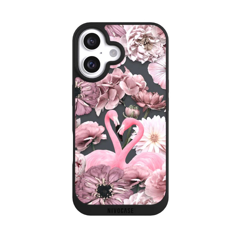 iPhone 16 NIVOpure Flamingos in Blumen Muster
