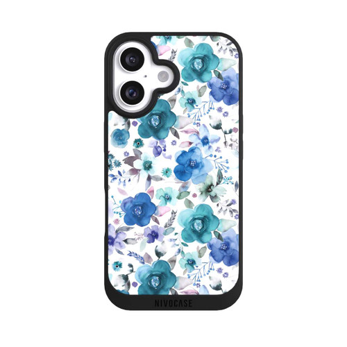 Apple iPhone 16 NIVOpure Winterblumensträuße Blau